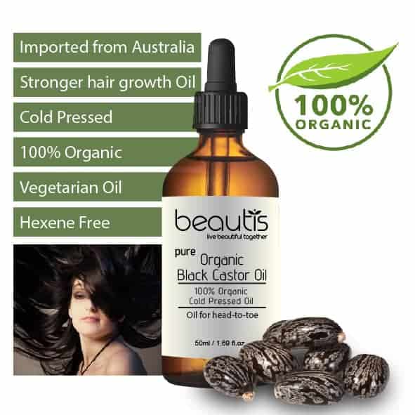 Organic black castor oil for hair growth