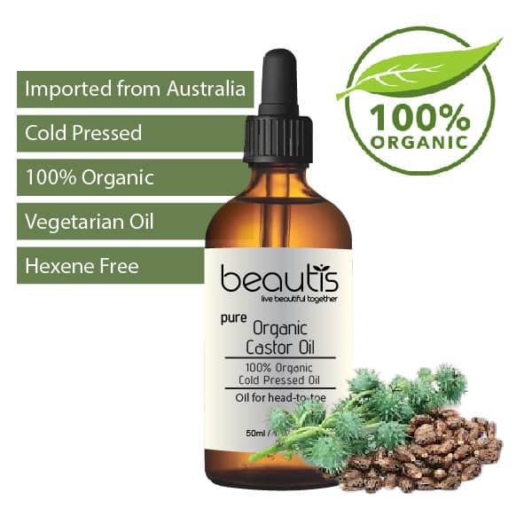 Organic Castor Oil Cold Pressed for Hair, Skin & Wellness